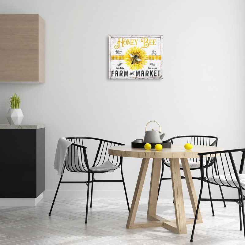 Art mural sur toile abeille et fleur rustique par Creatif Belle bp-598_CN, H 16 po x l 20 po
