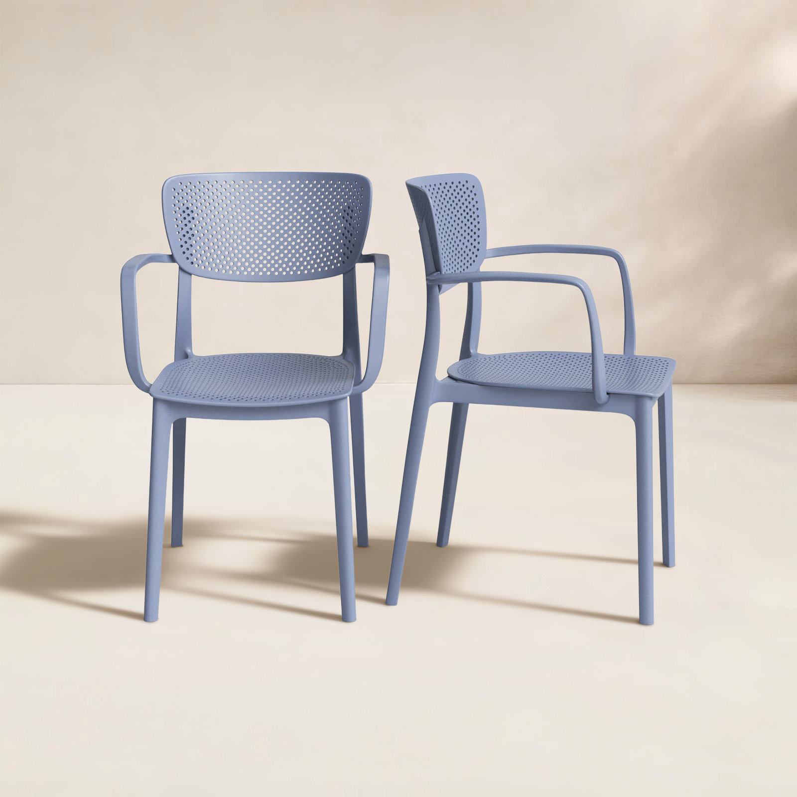Farrah Stackable Patio Armchair, Dark Gray
