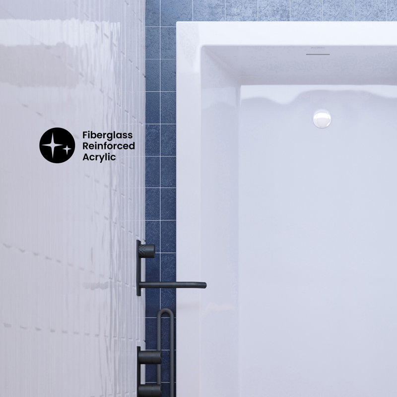 Baignoire de trempage réversible Voltaire 72 X 36 en blanc brillant avec trop-plein intégré, bonde incluse