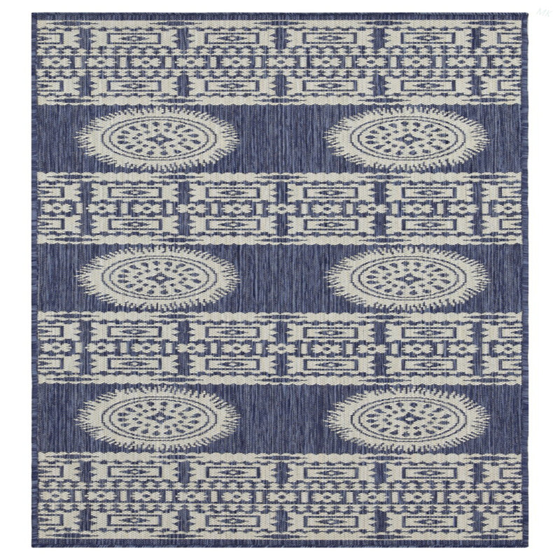 Sunshine GC_HAR2022 Blue 2 Ft. 7 In. X 7 Ft. 3 In. Indoor/Outdoor Area Rug, Blue, Runner 2'7" x 7'3"