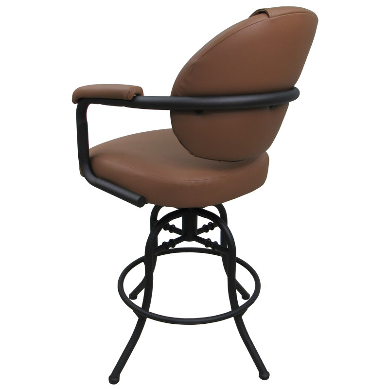 Siyao Swivel Upholstered Counter Stool with Metal Frame, Bar Stool (30" Seat Height), Coffee