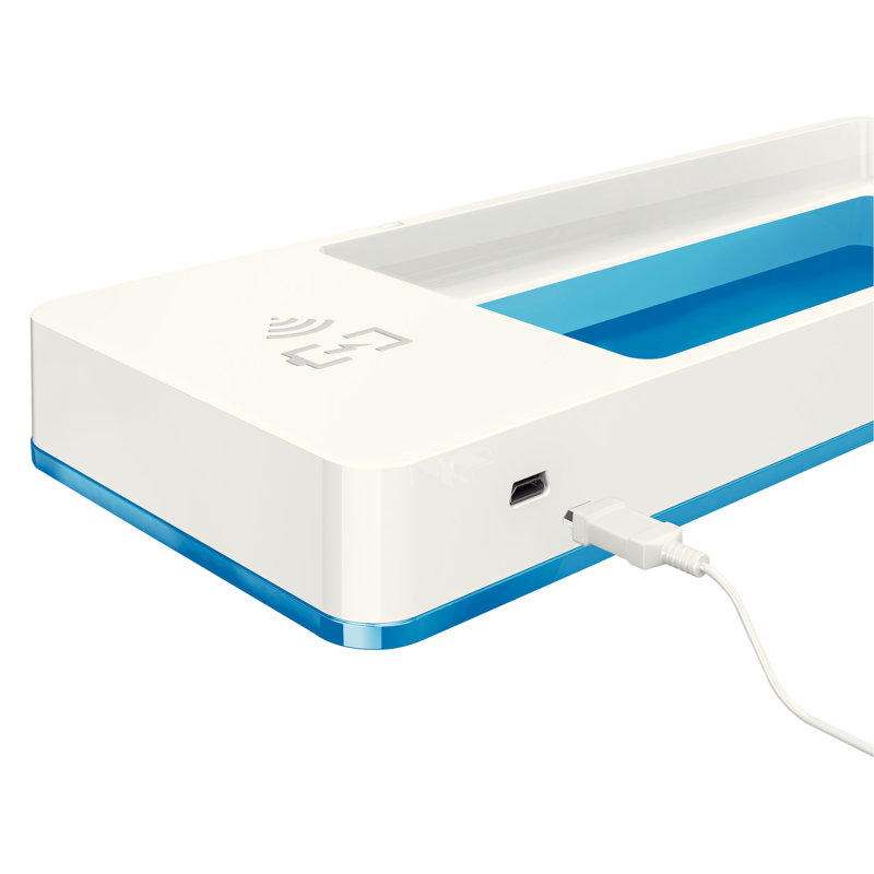 Plastic Desk Organiser, White/Blue