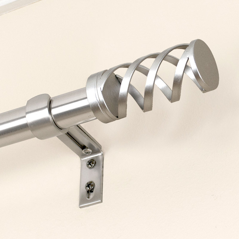Tringle à rideaux simple Mei Cage Drapery, Nickel brossé plaqué