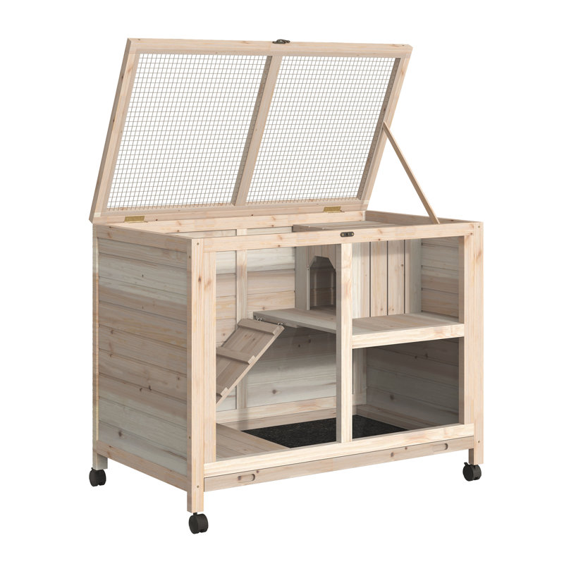 Rabbit Hutch, Brown/Natural Wood