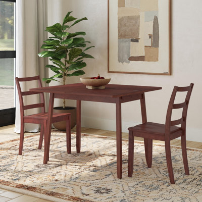 Aremy Rectangular 3-Piece Extendable Drop Leaf Dining Set 