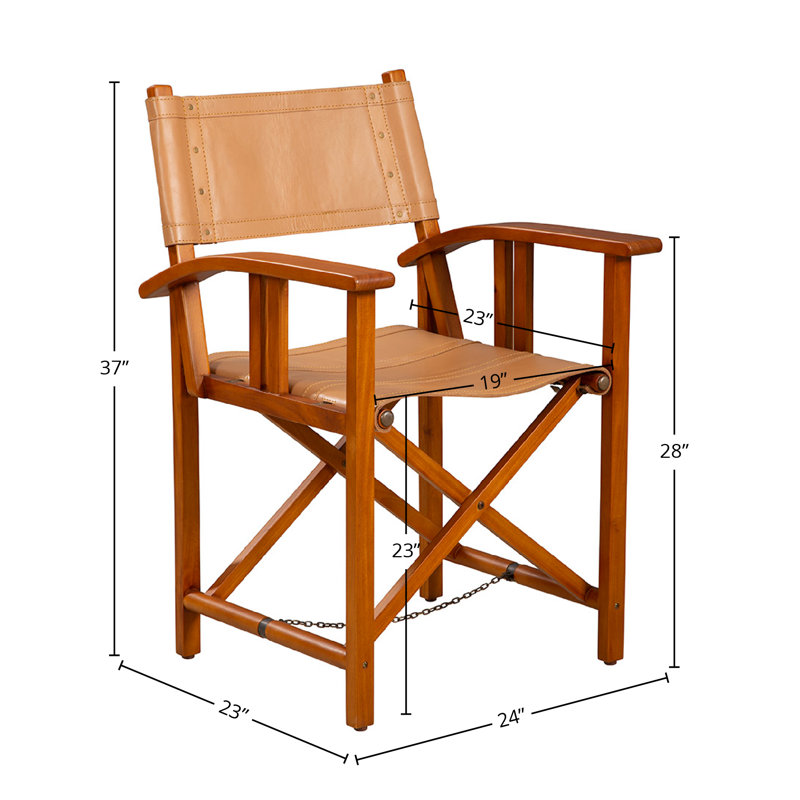 Balago Leather Folding Chair, Brown