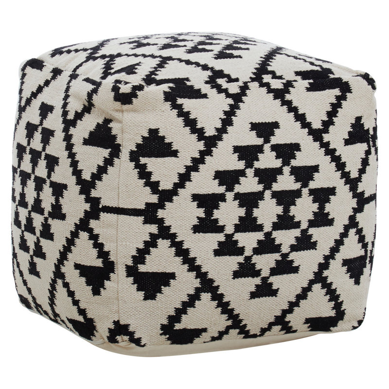 Archippos 50cm Wide Square Geometric Pouf Ottoman