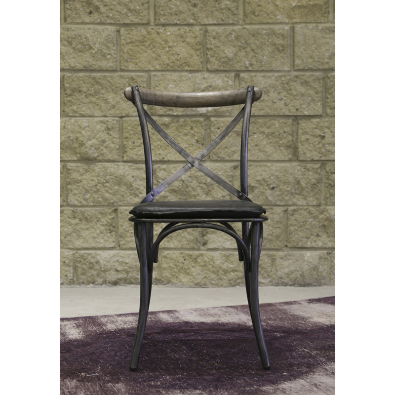 Chaise d'appoint en métal 2 pièces Hickey, Noir antique