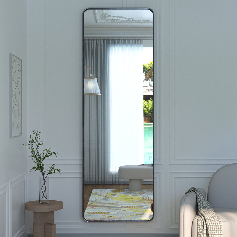 Brayner Bathroom Vanity Mirror Metal Wall Mirror Accent Mirror, 36" x 72", Silver