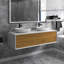 Meuble-lavabo double 63 po avec plateau en résine Richas