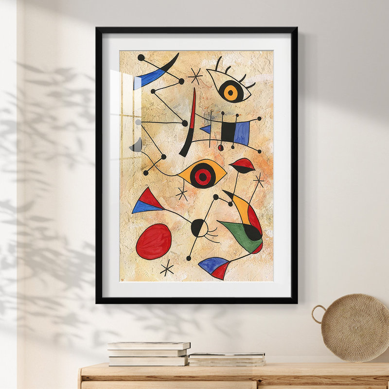 Miro Memoirs IV - Impression encadrée, H 25,5 po x l 17,5 po, Noir