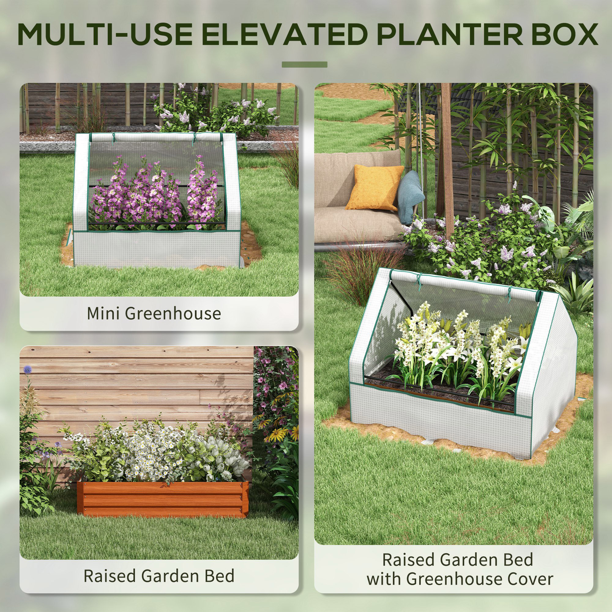 HomeViewto Outsunny Raised Garden Bed With Mini Greenhouse Wayfair Canada