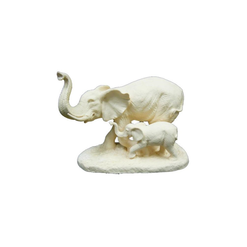 Figurine éléphants en porcelaine Princeville