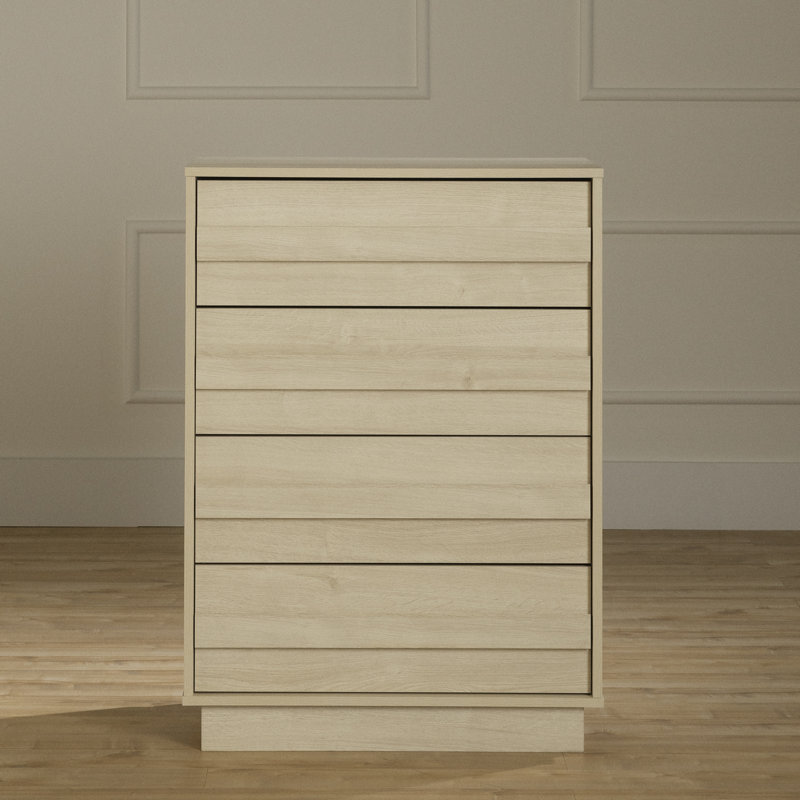 Bleached Oak Contemporary 4-Drawer Nursery Chest
