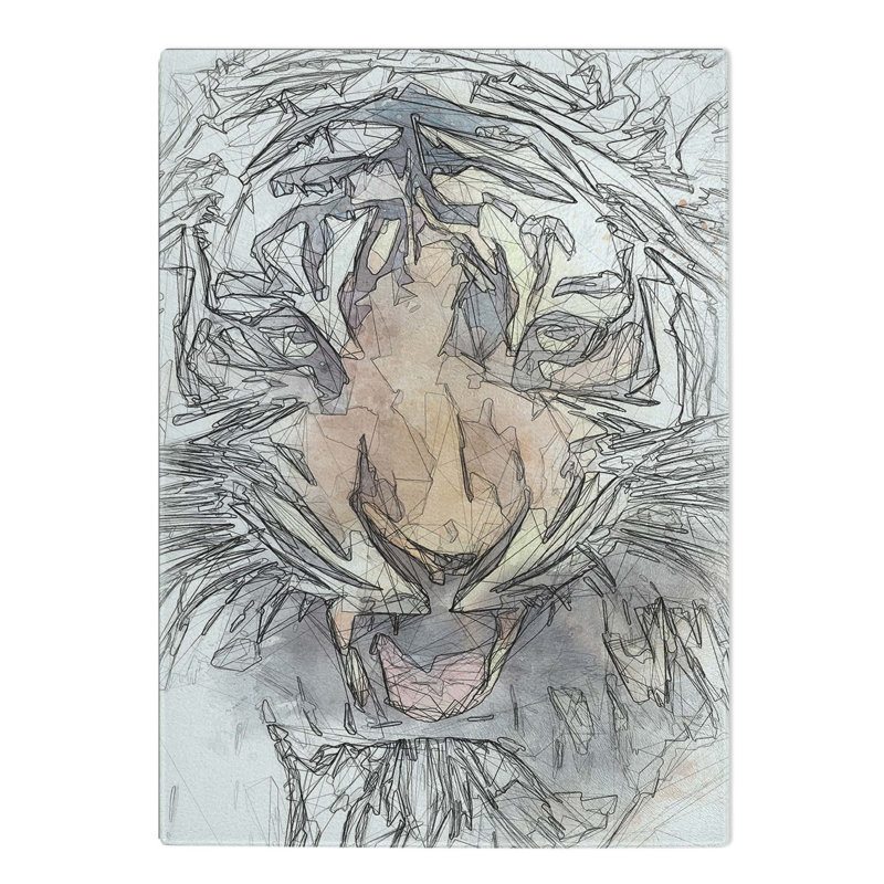 Tempered Glass Prowling Tiger Chopping Board, 28.5 cm W x 39 cm L