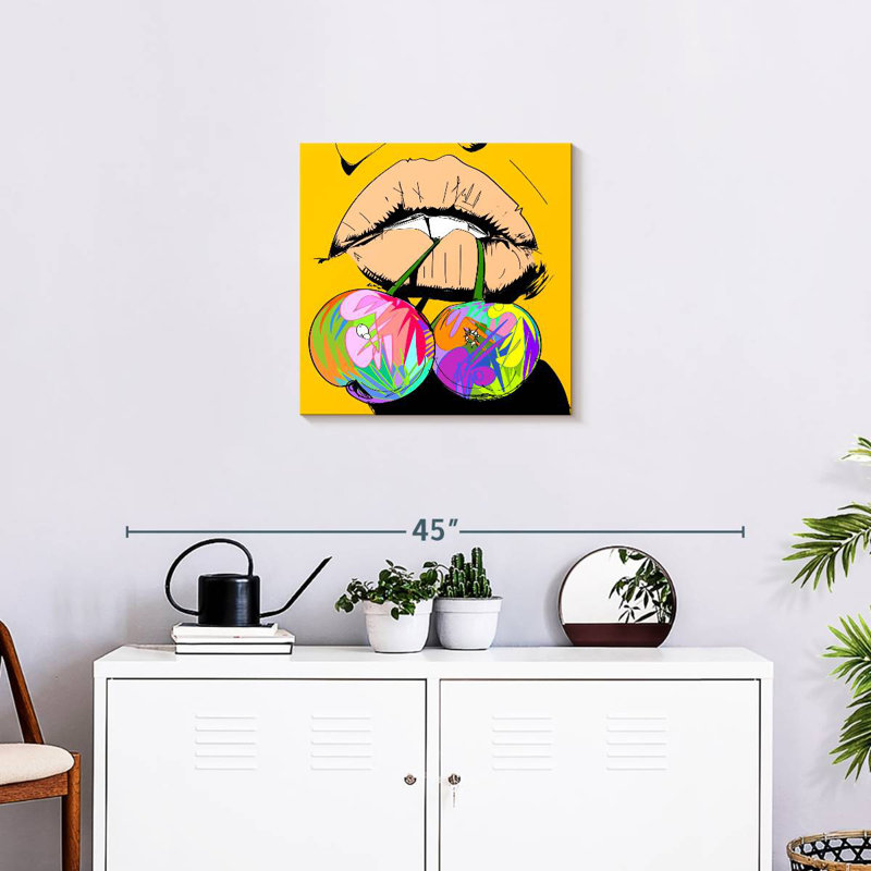 Yarlin Biting Cherries, 20" H x 20" W
