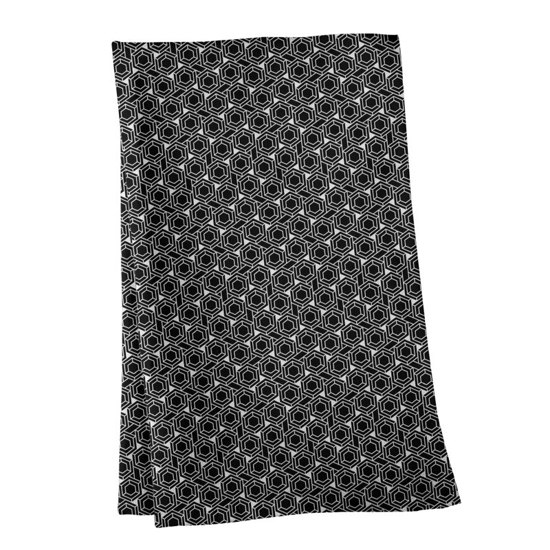 Serviette de thé à treillis hexagonal classic Mcguigan, Noir / blanc, Polyester sergé