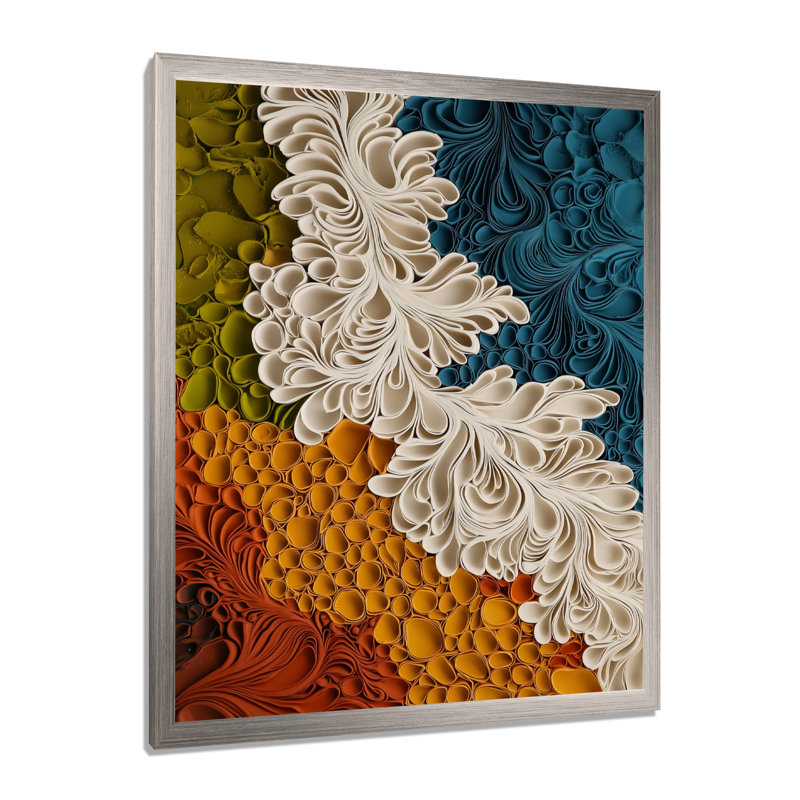 Noveta - Abstract Wall Art Living Room, Argent argent, H 20 po x l 12 po, Reproduction encadrée d'une seule photo