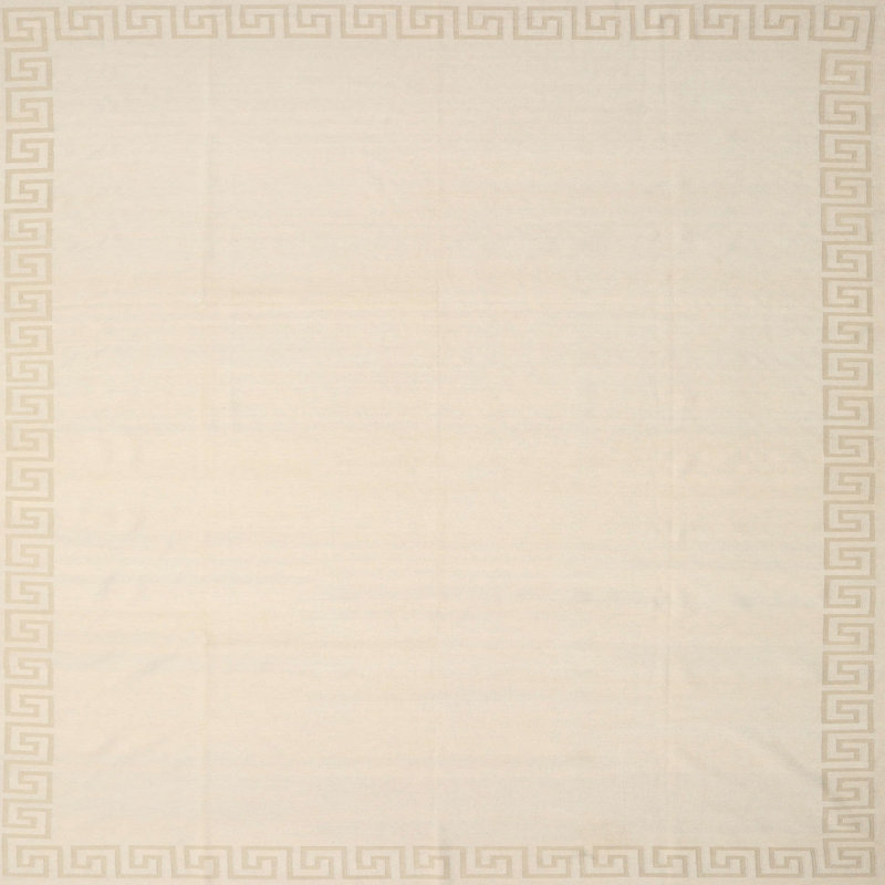 Tapis de zone beige léger contemporaine, Carré 3 pi