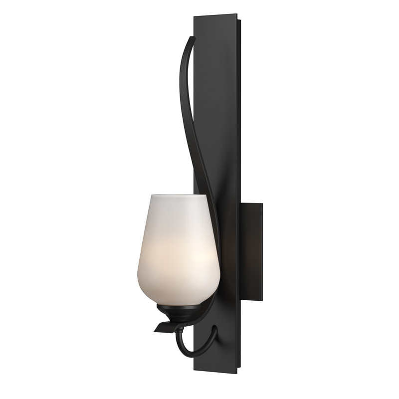 Flora 1 - Light Dimmable Armed Sconce, Opal White, Black