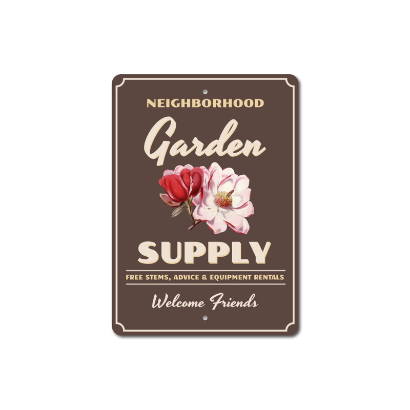 Enseigne de jardin en aluminium, H 18 po x l 12 po x P 0,06 po