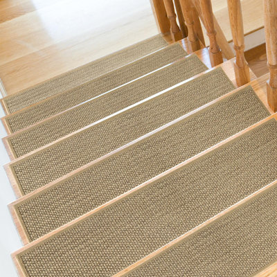 Tapis d'escalier antidérapants pour marches intérieures en bois - Tapis d'escalier très larges avec adhésif réutilisable. Coussinets lavables pour animaux de compagnie, enfants et personnes âgées.