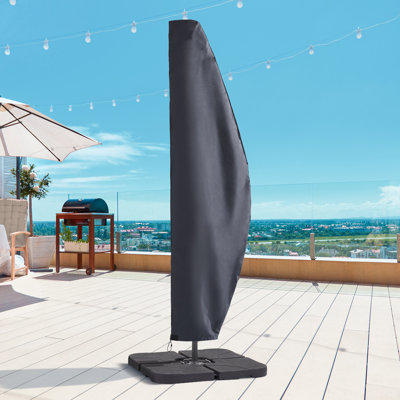 Housse de parasol, housses de parasol imperméables avec fermeture à glissière pour parasol suspendu en porte-à-faux extérieur de 9 à 11 pi