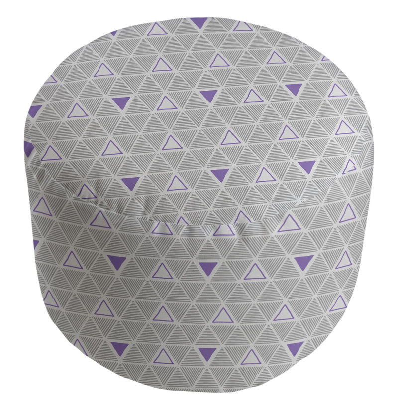 Upholstered Pouf, Purple Accent