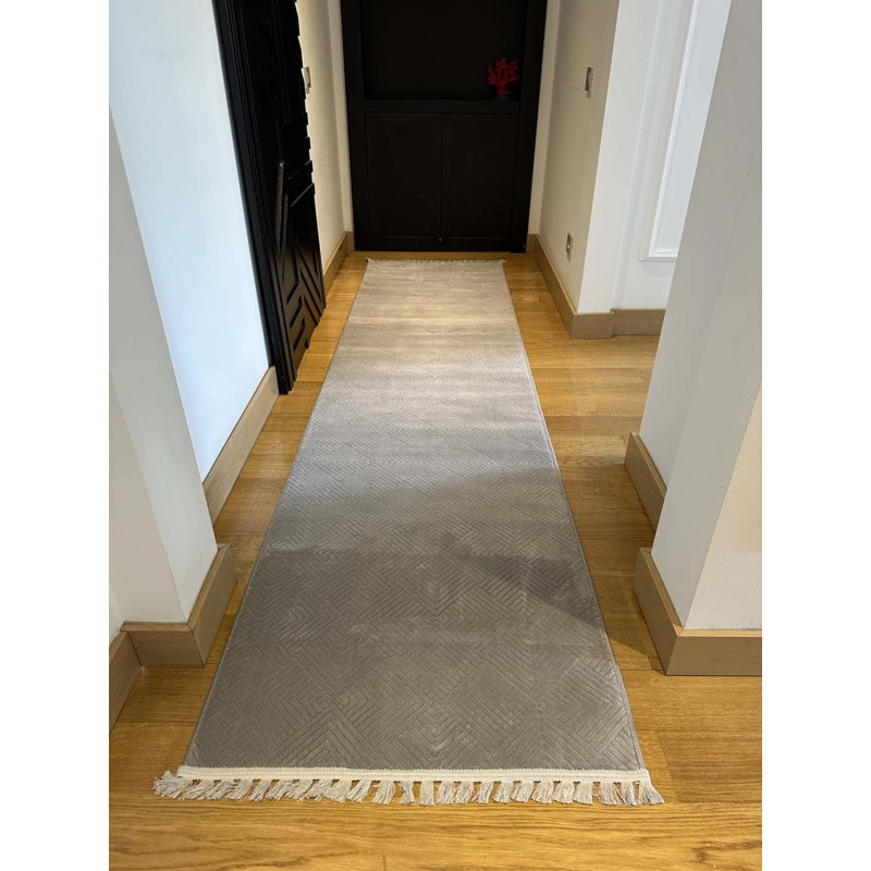 Tapis en coton avec envers antidérapant Lanney, Rectangle 4 pi 11 po x 7 pi 3 po
