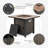30'' Outdoor Patio Fire Pit 40,000 Btu Propane Gas Fire Pit Table with Lid and Lava Rocks, Ceramic Tile Tabletop, Black with Gold-Painted Edge