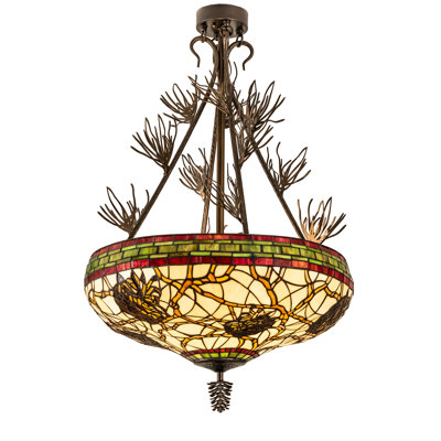 Luminaire suspendu 4 lumières pinecone 24 "