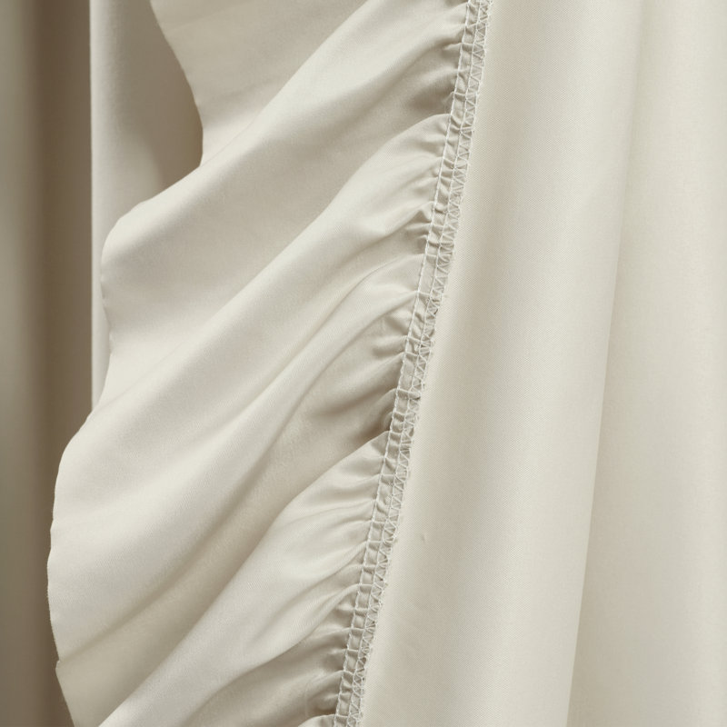 Reyna Semi Sheer Curtain Single Panel, 54"W x 95"L, Wheat