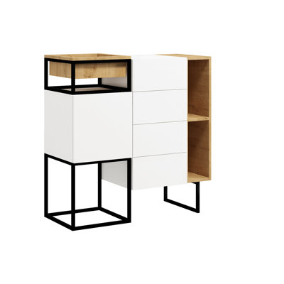 Harma Steel 100 cm W Chest of 4 Drawers