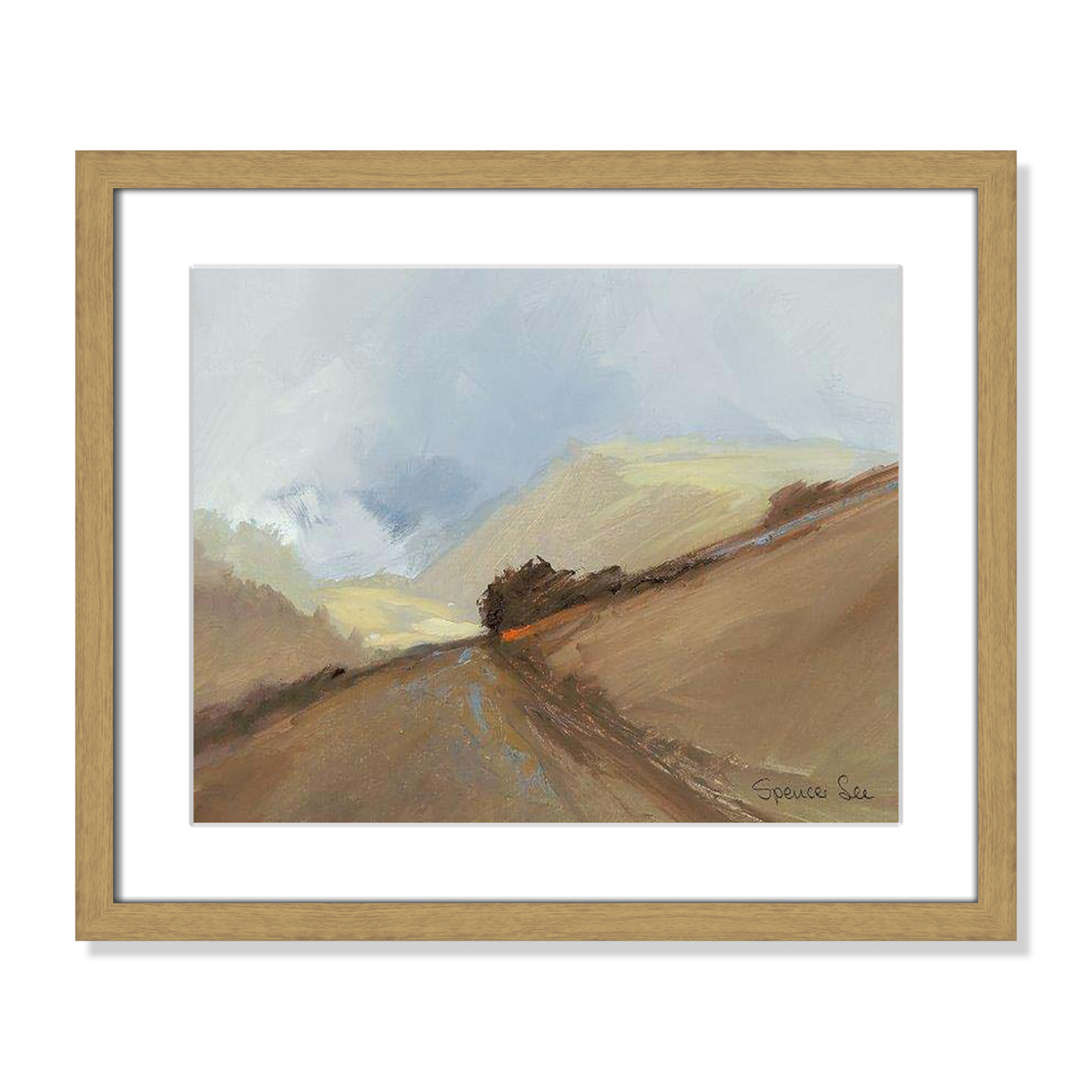 Heaven And Earth II by Spencer Lee, 16" H x 19" W x 0.75" D, Natural Framed