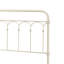 Lit double blanc avec tête et pied de lit à broche, structure en métal robuste pour un sommeil élégant et confortable