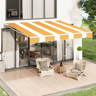 AECOJOY Manual Retraction Slope Patio Awning