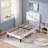 Auxter Upholstered Platform Bed Frame with Vertical Channel Tufted Adjustable Headboard, Velvet Fabric Mattress Foundation with Strong Wooden Slats, Heavy Duty, No Box Spring Needed, Noise-Free-1877220124-1852409890