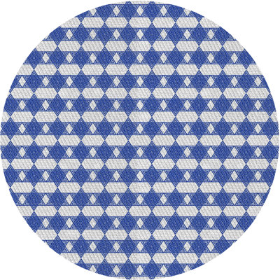 Laine tissée à la machine à motifs géométriques et polyester bleu marine/blanc Tapis décoratif