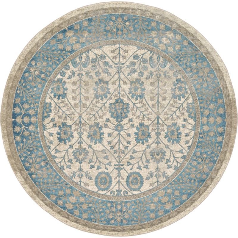 Tapis beige Patchen, Rond 7 pi 3 po x 7 pi 3 po