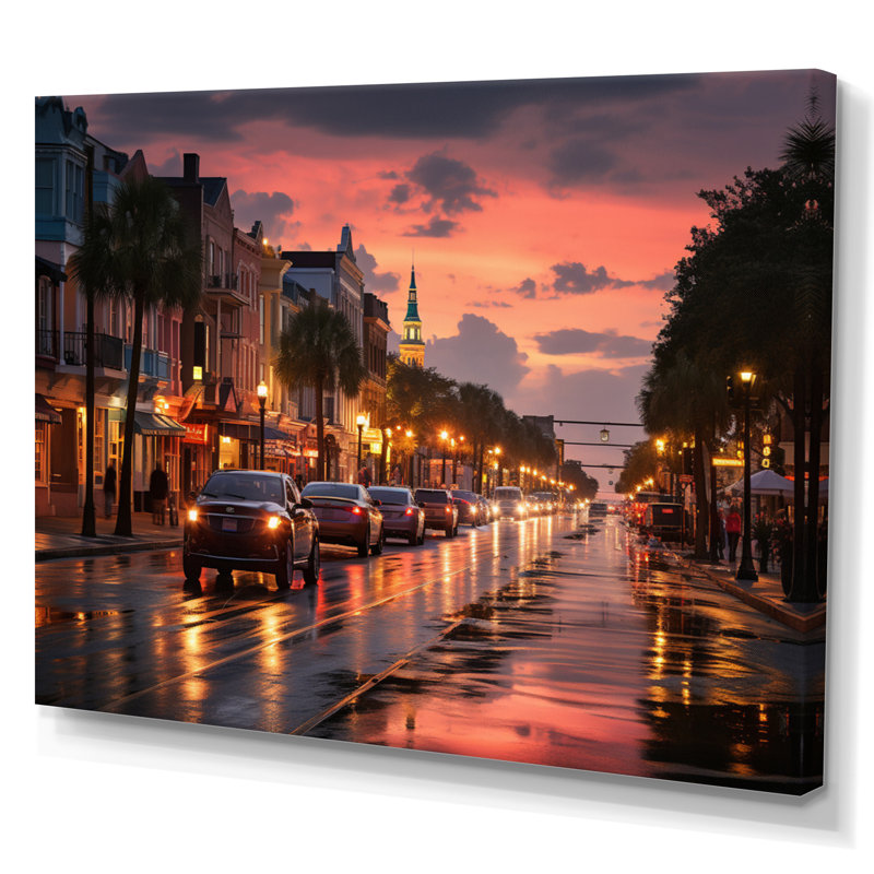 Charleston Beautiful Cityscape II - reproduction d'art sur toile, H 12 po x l 20 po x P 1 po, Toile tendue