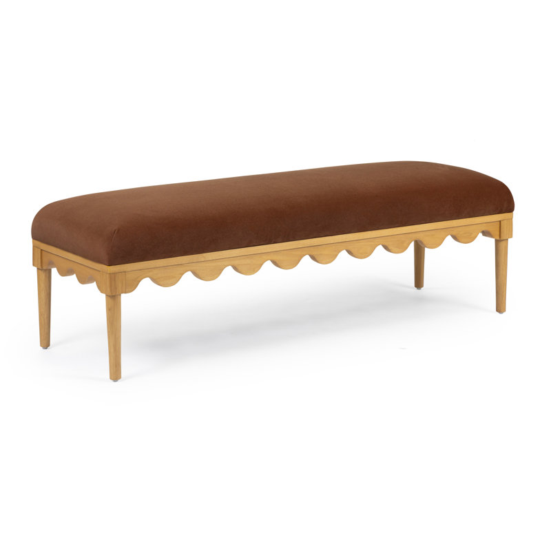 Oodle Bronze Vegan Mohair Bench, Brown