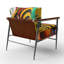 Fauteuil d'appoint à motif géométrique abstrait rembourré Croker-1585174443