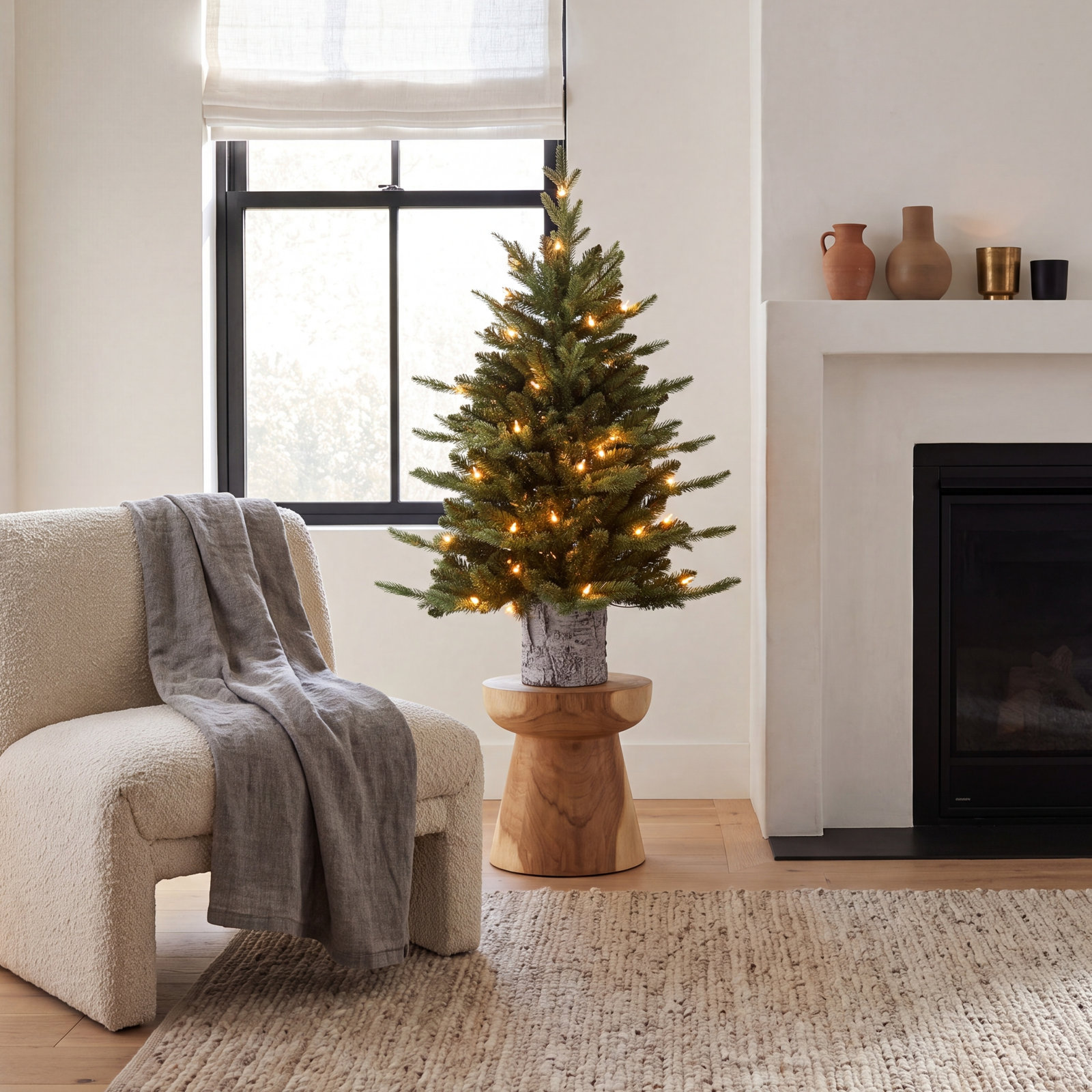 36' Lighted Artificial Pine Christmas Tree