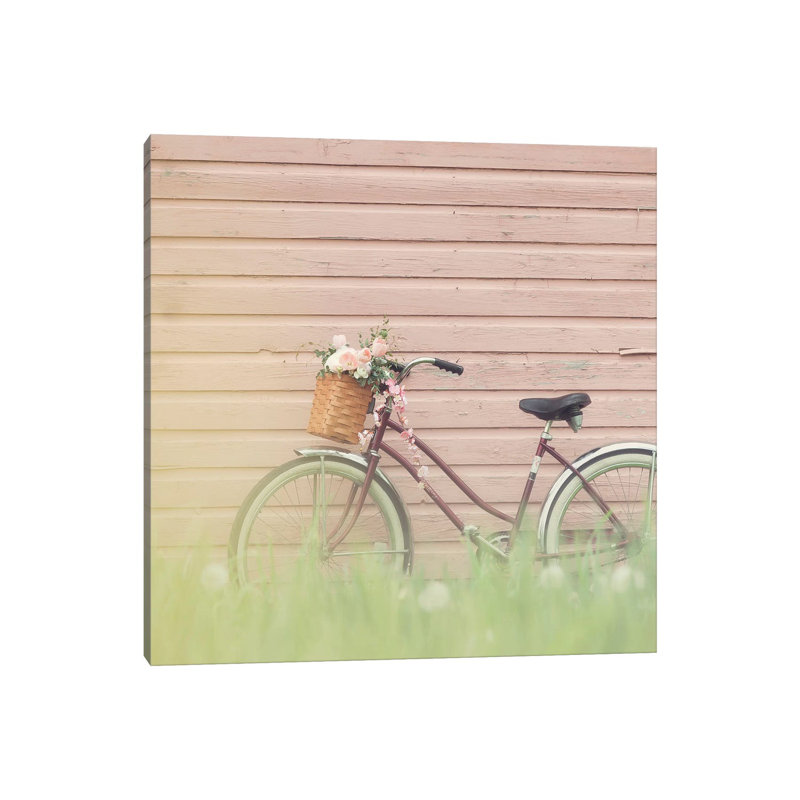 Bike And Pink Wall by Mandy Lynne - Wrapped Canvas Gallery-Wrapped Canvas Giclée, 45.72 cm H x 45.72 cm W x 3.175 cm D