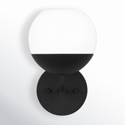 Avoca Single Light Glass Steel Dimmable Armed Sconce