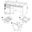 Bureau d'ordinateur à 3 tiroirs Halston Cappuccino (sans la chaise)