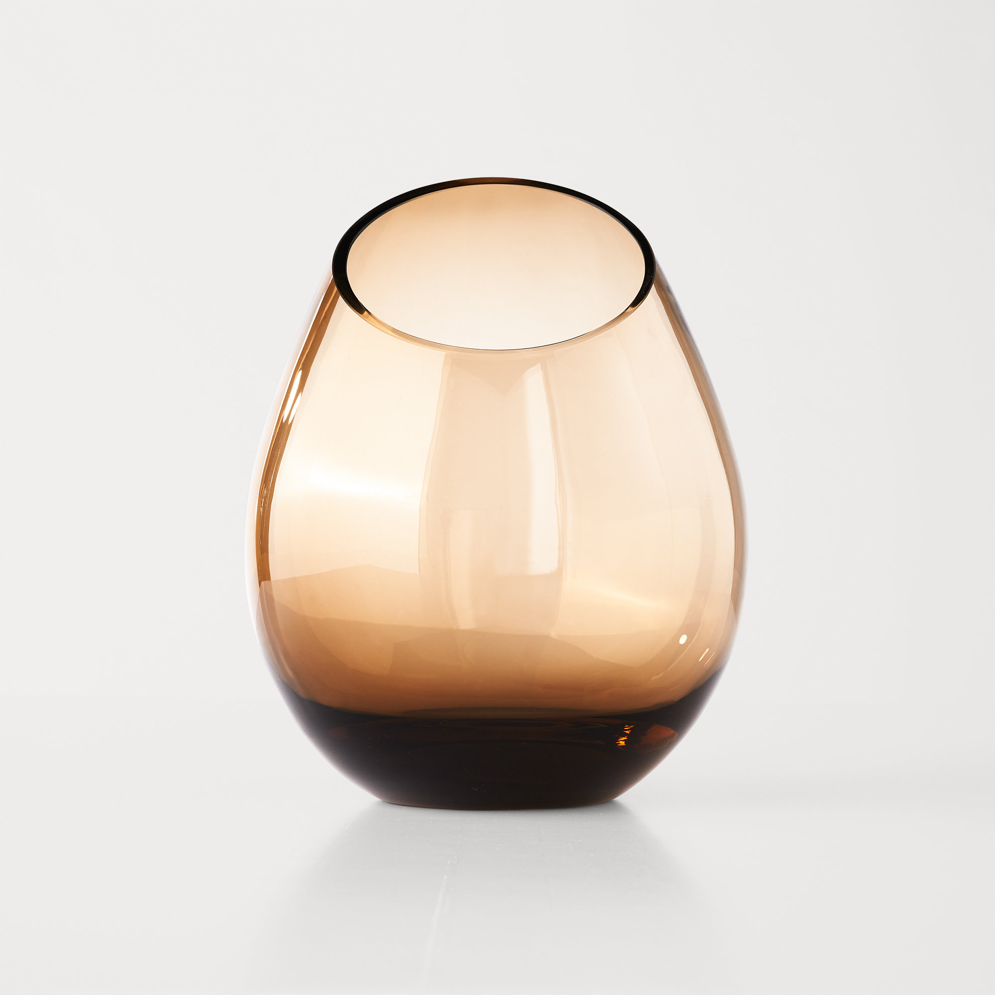 DROP Glass Table Vase, 9.45" H x 7.48" W x 7.48" D, Coffee