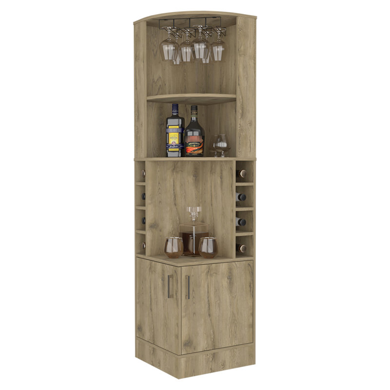 Bar élégant avec tablettes pour plus de rangement, Beige