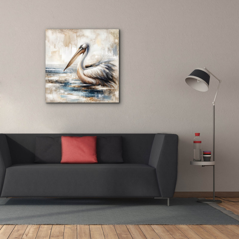  «Pelican» par Rey Klimt, art mural sur toile, H 37 po x l 37 po x P 1,5 po