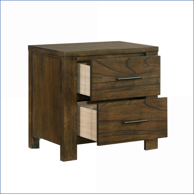 Table de chevet 2 tiroirs Rustic Oak